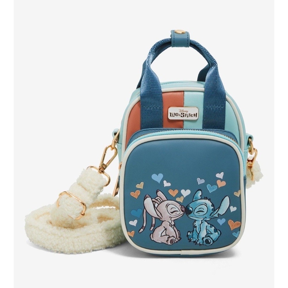 Exclusive NEW Disney Lilo & Stitch Angel & Stitch HEARTS Crossbody Bag‎